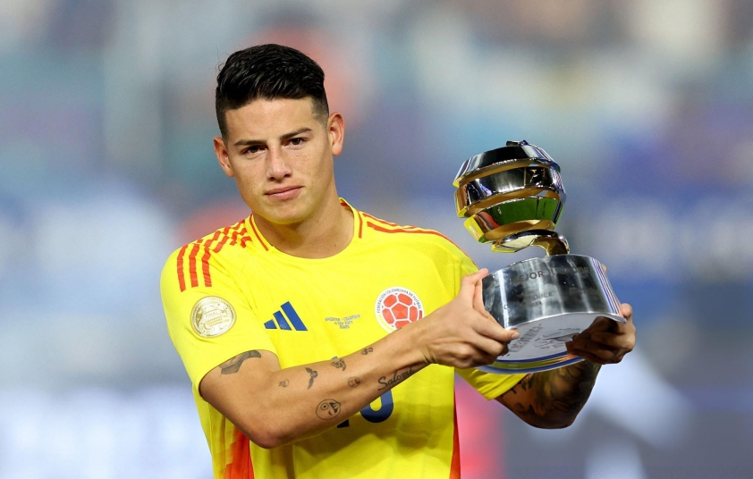 James Rodriguez giành danh hiệu Cầu thủ xuất sắc nhất Copa America 2024.